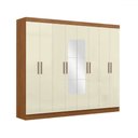 Ver imagem 2 de Guarda-roupa Paris 8 Portas 4 Gavetas com Espelho Cinamomo/off White - Maxel