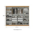 Ver imagem 4 de Guarda-roupa Paris 8 Portas 4 Gavetas com Espelho Cinamomo/off White - Maxel
