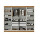 Ver imagem 3 de Guarda-roupa Paris 8 Portas 4 Gavetas com Espelho Cinamomo/off White - Maxel