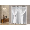 Cortina Quarto Esmeralda 2,00x1,70 Blackout Voal Pedraria - Branco - 1