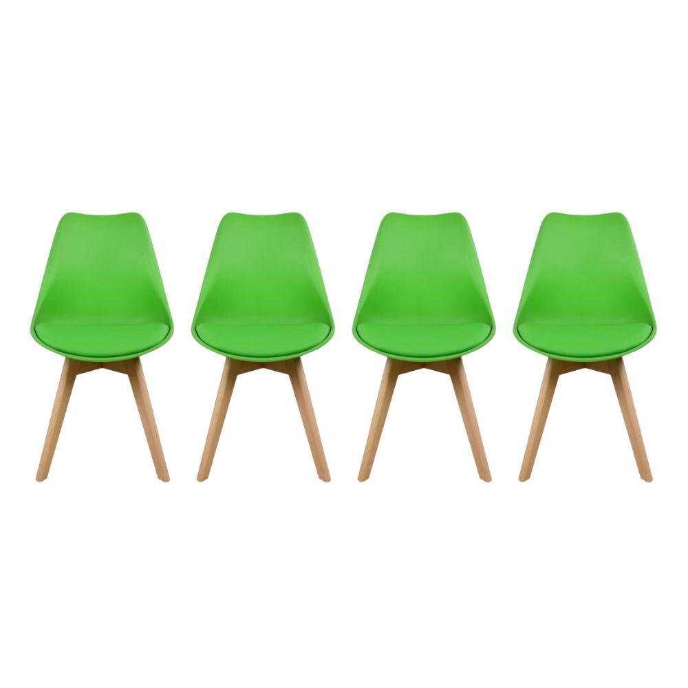 Kit de 4 Cadeiras Prizi Wood E75-Verde - 1