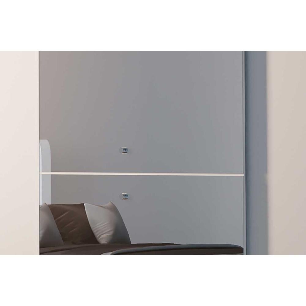 Guarda Roupa Casal Veneza Luxo 3 Portas de Correr e 4 Gavetas C/ Pés Branco - Rufato - 7