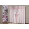 Cortina Madri Sala Blackout 3,00x2,50 Ilhós Barrado Poá - Rosa - 1