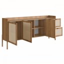 Ver imagem 3 de Balcão Buffet 3 Portas 2 Gavetas Palhinha Pé Madeira 27935 Oslo Artesano - Hanover/pé Roble