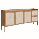 Ver imagem 2 de Balcão Buffet 3 Portas 2 Gavetas Palhinha Pé Madeira 27935 Oslo Artesano - Hanover/pé Roble