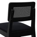 Ver imagem 2 de Banqueta Gabi Madeira Maciça Encosto C- Telinha C- 68cm Altura - Preto Assento Estofado Linho Preto