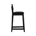 Ver imagem 5 de Banqueta Gabi Madeira Maciça Encosto C- Telinha C- 68cm Altura - Preto Assento Estofado Linho Preto