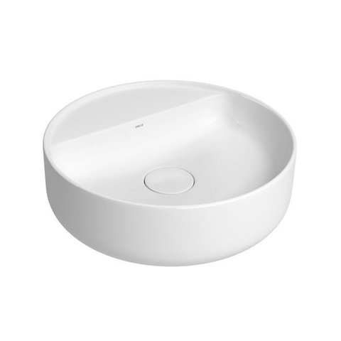 Cuba de Apoio Redonda com Mesa 40cm Branco Brilhante Deca