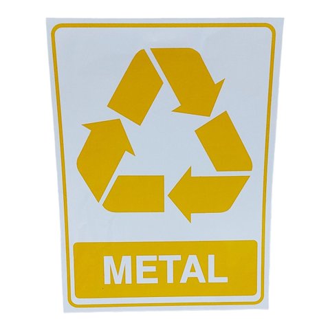 Placa Adesiva Sinalização Lixo Metal 15x20 Cm Adesivo