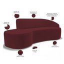 Ver imagem 3 de Sofá 3 Lugares Curvo Sala de Estar Living Firenze Direito D02 Veludo Marsala 210 cm C-278 - Lyam