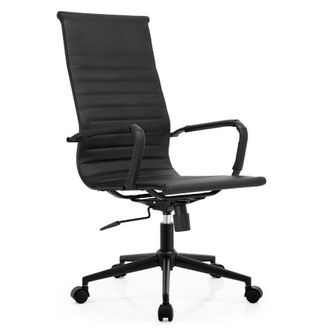 Cadeira de Escritório Moob Berlim Presidente Esteirinha Giratória com Função Relax Dark