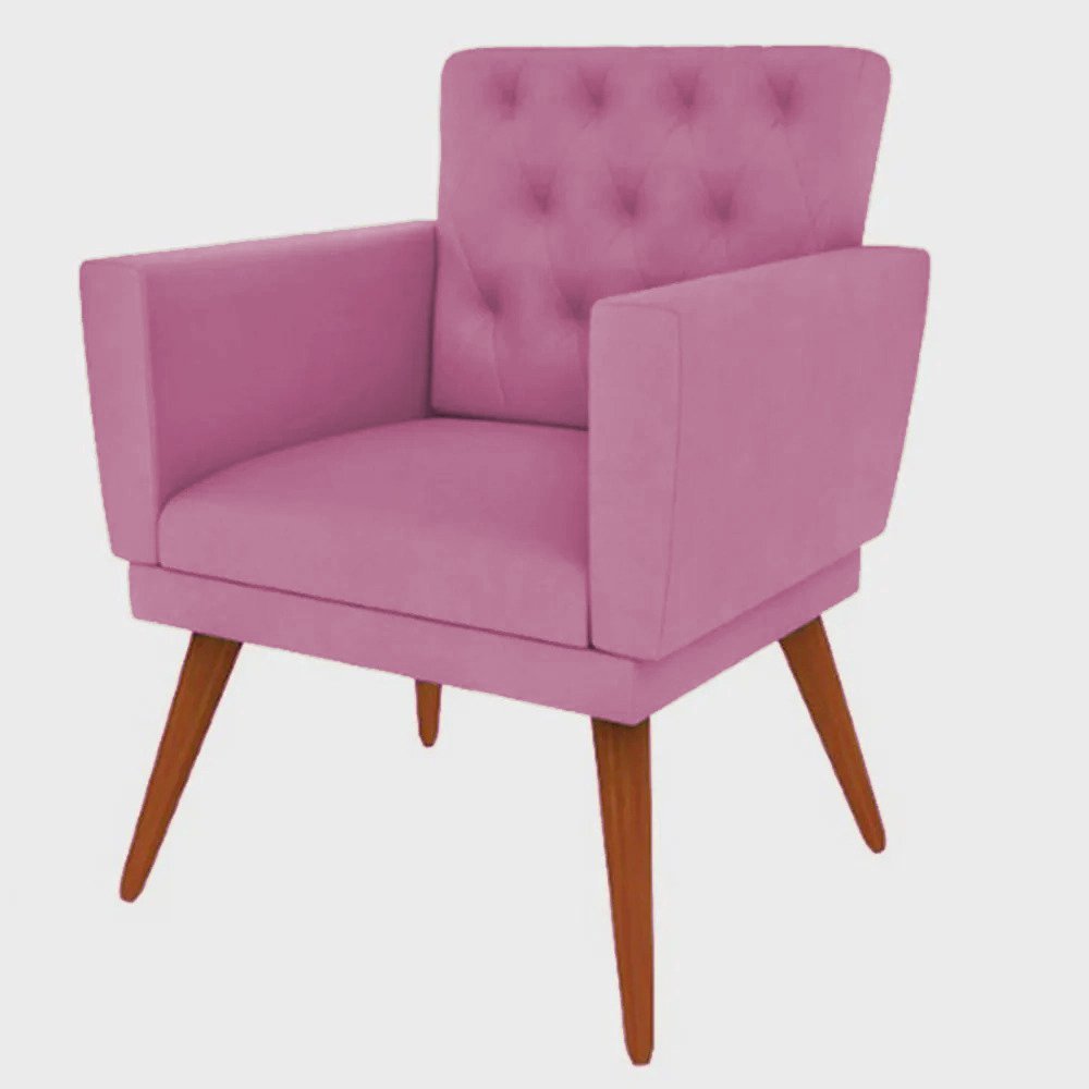 Kit 2 Poltronas Nina com Capitone - Rosa - 4
