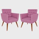 Ver imagem 1 de Kit 2 Poltronas Nina com Capitone - Rosa