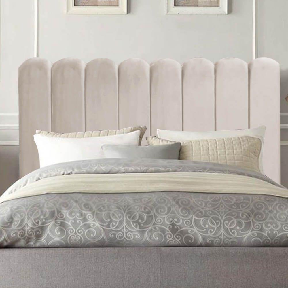 Cabeceira Estofada Alanis 195Cm King Suede Bege D A Decor - 1