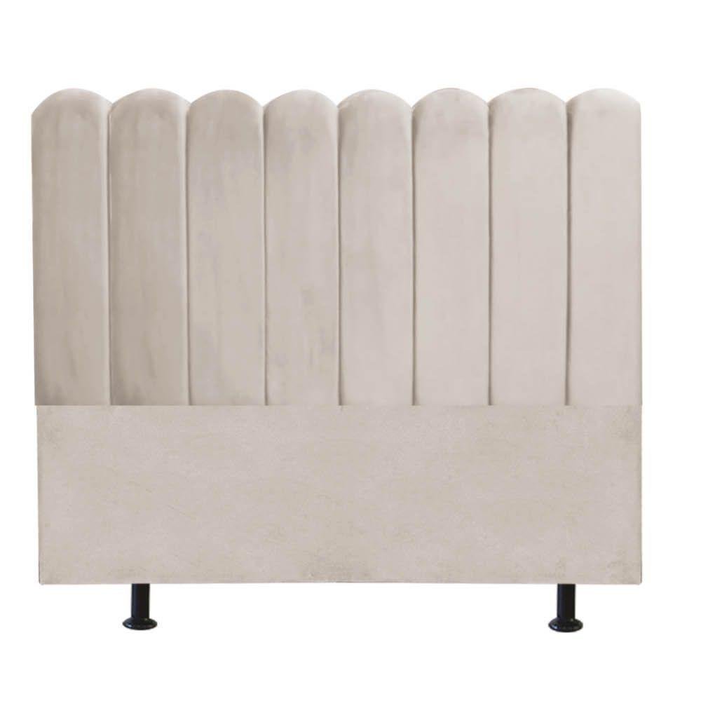 Cabeceira Estofada Alanis 195Cm King Suede Bege D A Decor - 3