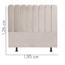 Cabeceira Estofada Alanis 195Cm King Suede Bege D A Decor - 2