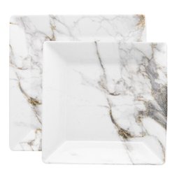 Kit Pratos Rasos e Fundos Quartier Golden Stone Oxford® Porcelana 16 Peças - 1