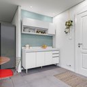 Ver imagem 1 de Conjunto Balcão de Cozinha com Aéreo Tampo Dodoma Mdp/bp Branco G96 - Gran Belo