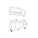 Ver imagem 4 de Conjunto Balcão de Cozinha com Aéreo Tampo Dodoma Mdp/bp Branco G96 - Gran Belo