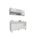 Ver imagem 2 de Conjunto Balcão de Cozinha com Aéreo Tampo Dodoma Mdp/bp Branco G96 - Gran Belo