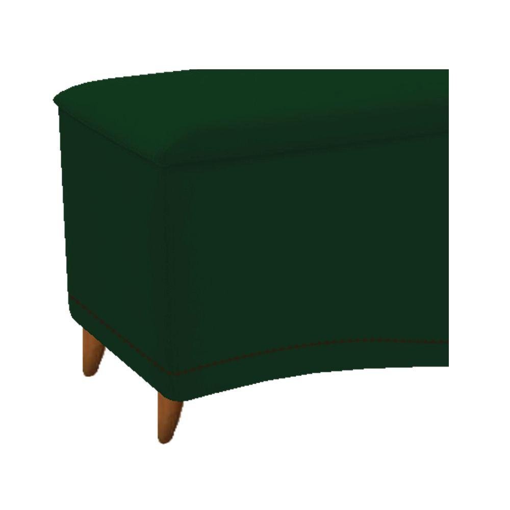 Calçadeira Estofada Yasmim 140cm Casal Suede Verde - 3