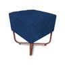 Puff Quadrado Bela Suede Azul Marinho Base X Cobre - Vallisa Decor - 1