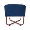 Puff Quadrado Bela Suede Azul Marinho Base X Cobre - Vallisa Decor - 2