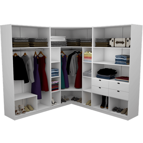 KIT CLOSET MODULAR M75.2021.B (M101,113,114) CASA QUARTO MUNDI MOVEIS