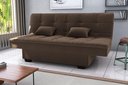 Ver imagem 1 de Sofá Cama Esmeralda Veludo Marrom E426 - Matrix