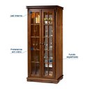 Ver imagem 2 de Cristaleira com Espelho 2 Portas e 4 Prateleiras em Vidro com Led 2036el Linz Móveis