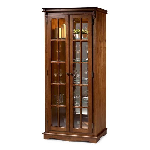 Cristaleira com Espelho 2 Portas e 4 Prateleiras em Vidro com Led 2036el Linz Móveis