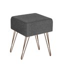 Ver imagem 2 de Kit Puff Decorativo Luna com pé de ferro: Linho escuro