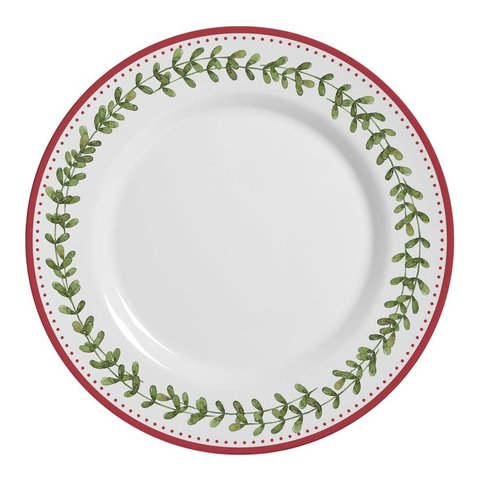 Conjunto com 6 Pratos Raso Ludic Natal Ø29cm Alleanza Cerâmica