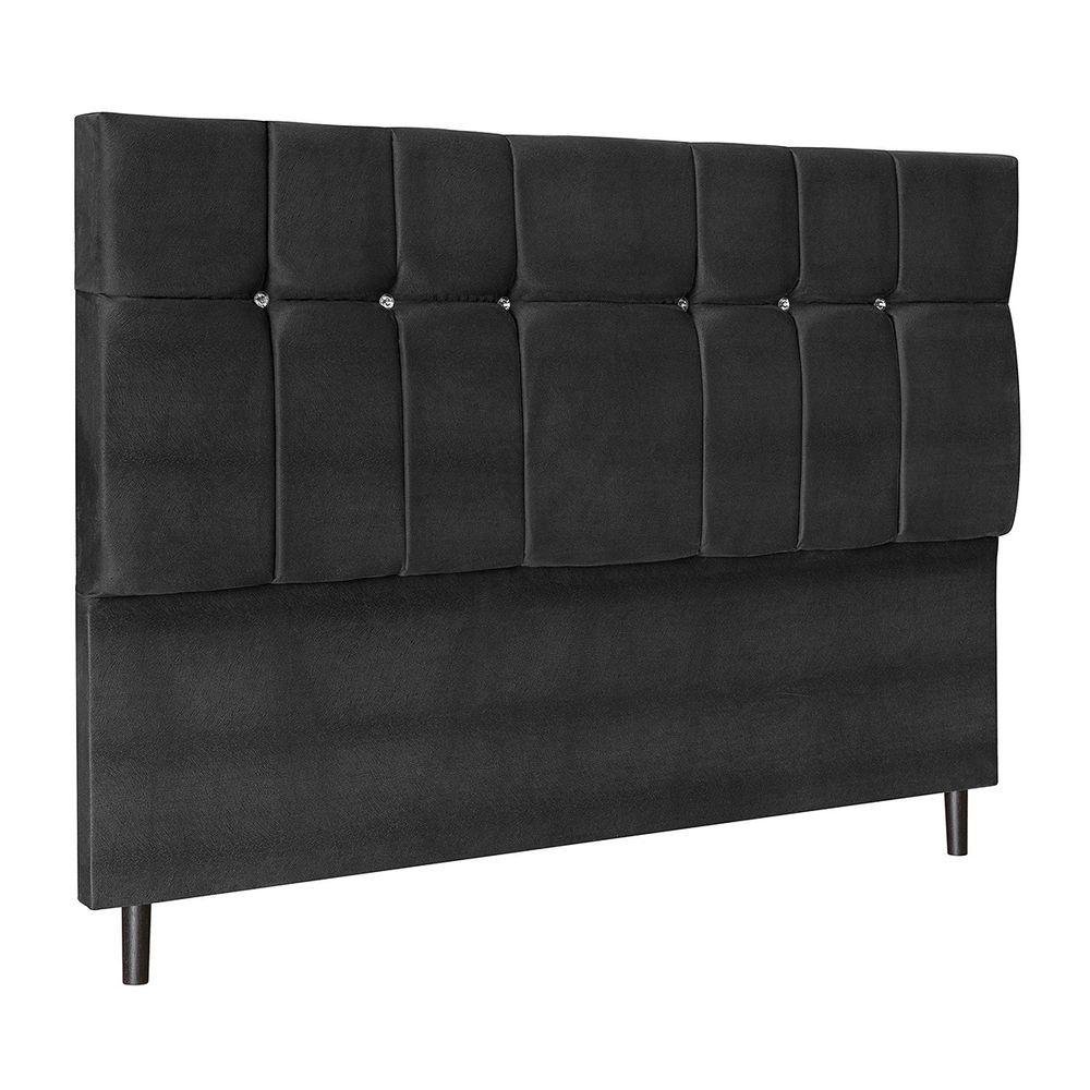 Cabeceira Casal Queen Jbe Opala 164cm Preto Cama Box 158cm - 2
