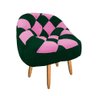 Kit 04 Poltrona Paloma Escritório Sala Pé Palito Corino Verde e Corino Pink - DOMINIC DECOR - 3