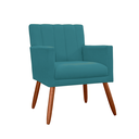 Ver imagem 3 de Jogo 2 Poltronas Decorativa para Sala de Sala de Estar Cecília Suede Azul Turquesa - Incasa Decor