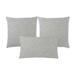Kit 3 Capas para Almofada em Bouclé Quadradas e Retangular Várias Cores Cor:cinza Claro - 1