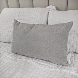 Kit 3 Capas para Almofada em Bouclé Quadradas e Retangular Várias Cores Cor:cinza Claro - 5