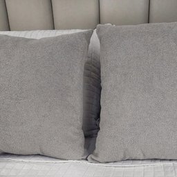Kit 3 Capas para Almofada em Bouclé Quadradas e Retangular Várias Cores Cor:cinza Claro - 4