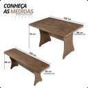 Ver imagem 2 de Kit Conjunto Mesa Rústica com 2 Bancos França 1,20m Rústico