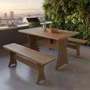 Ver imagem 1 de Kit Conjunto Mesa Rústica com 2 Bancos França 1,20m Rústico