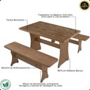 Ver imagem 3 de Kit Conjunto Mesa Rústica com 2 Bancos França 1,20m Rústico