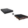 Cama Box King 193 Bipartido Tecido Sintético Marrom com Colchão Lisboa Espuma D28 Preto - 1