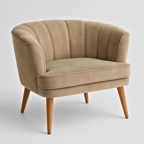 Poltrona Italia Decorativa Veludo Macia Cappuccino Marrom 67cm 120kg