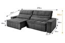 Ver imagem 2 de Sofá Retrátil Reclinável Supremo 2,10m Suede Velut Cinza Molas no Assento - King House