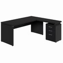 Ver imagem 2 de Mesa para Escritório em L Mesa Escritório Gaveteiro 3 Gavetas 170cm Preto F5 Office