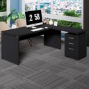 Ver imagem 1 de Mesa para Escritório em L Mesa Escritório Gaveteiro 3 Gavetas 170cm Preto F5 Office