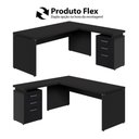 Ver imagem 7 de Mesa para Escritório em L Mesa Escritório Gaveteiro 3 Gavetas 170cm Preto F5 Office