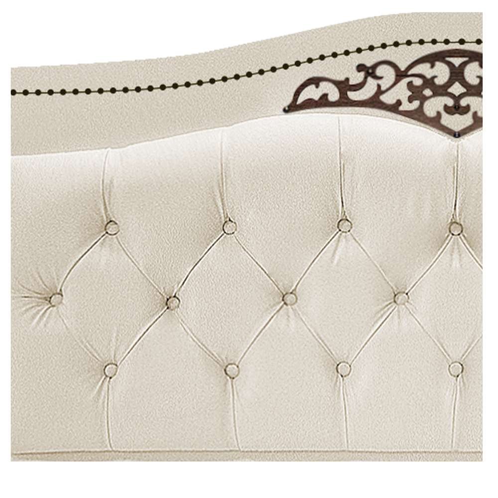 Cabeceira Estofada Yasmim 140 cm Casal Suede Bege - Amarena Móveis - 2
