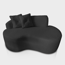 Ver imagem 1 de Sofá Curvo 2 Lugares Feijão Forma Orgânica Bouclé